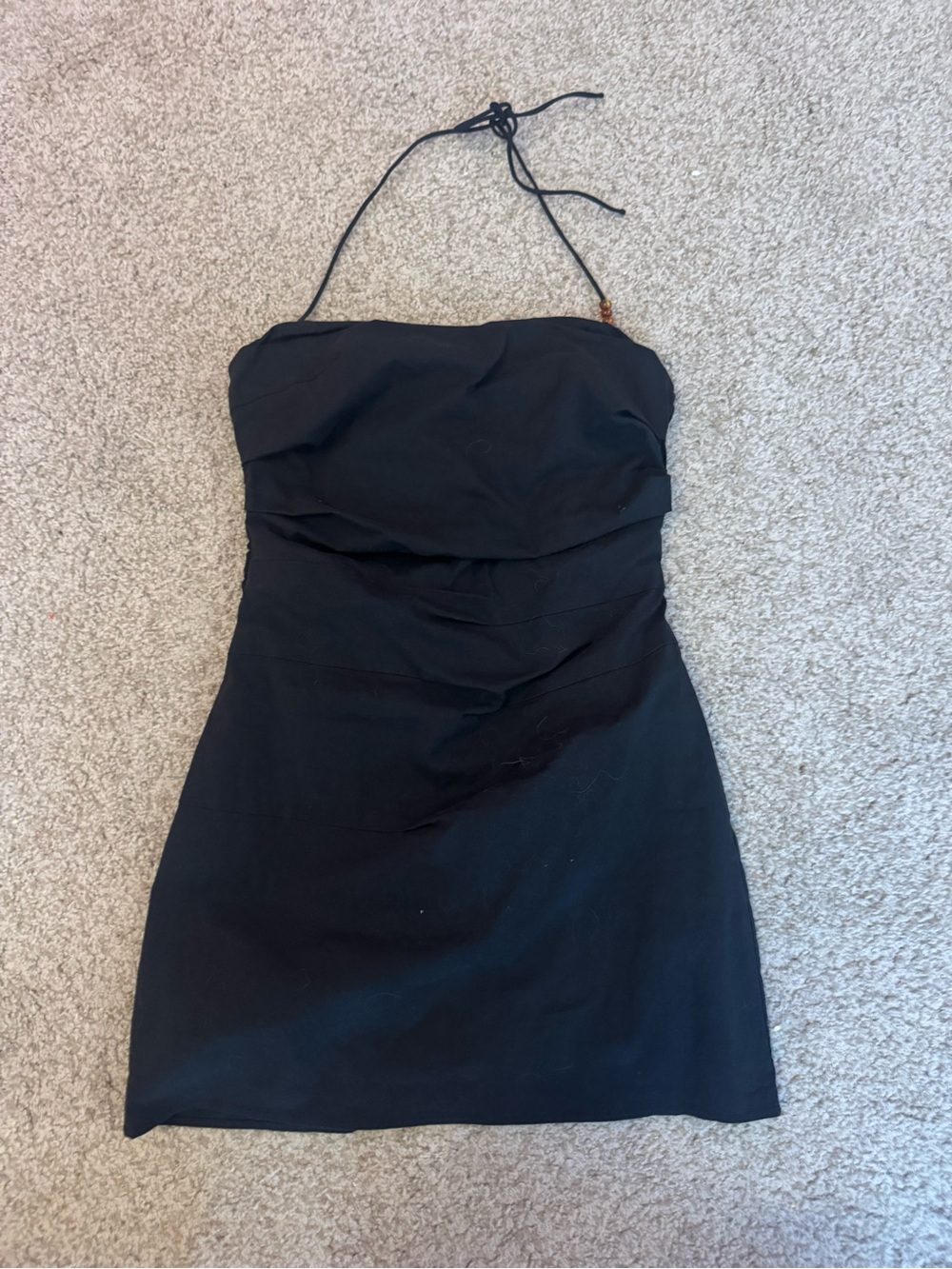 Peppermayo Black Strapless Halter Mini Dress